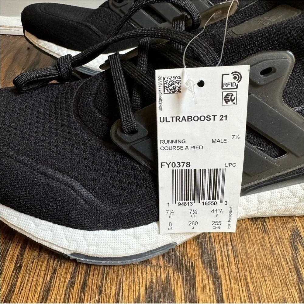 NWT Adidas Ultraboost 21 Sneakers Black White FY0378 Men’s 8